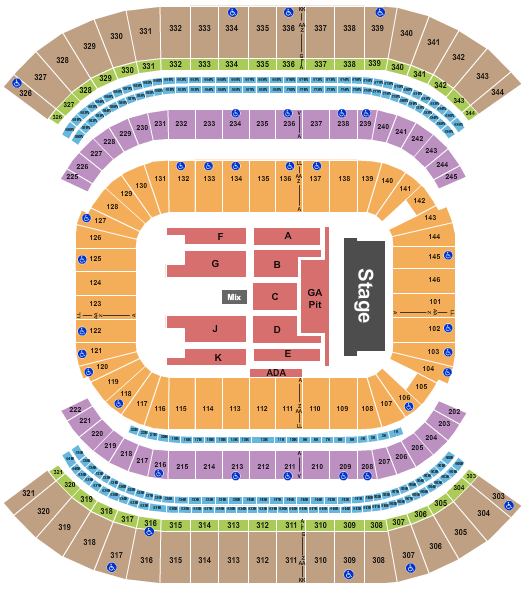Nissan Stadium Chris Stapleton Seating Chart